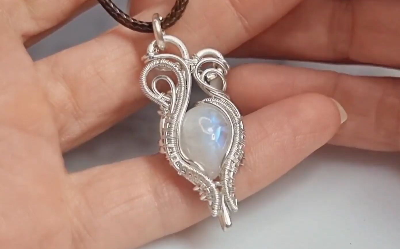 【kelly jones jewellery】nola包石吊坠 金属缠绕绕线制作教程082