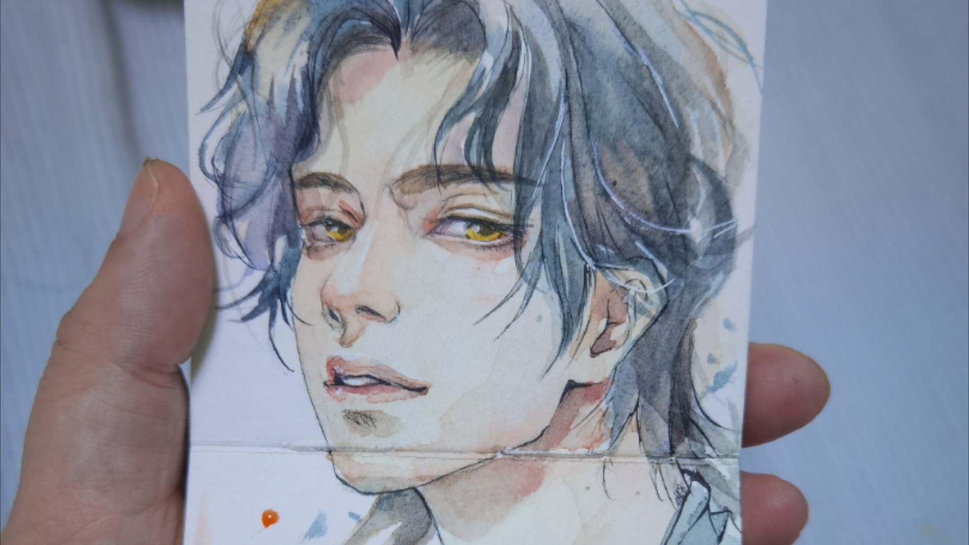 【水彩古风美男】继续画这本美男本