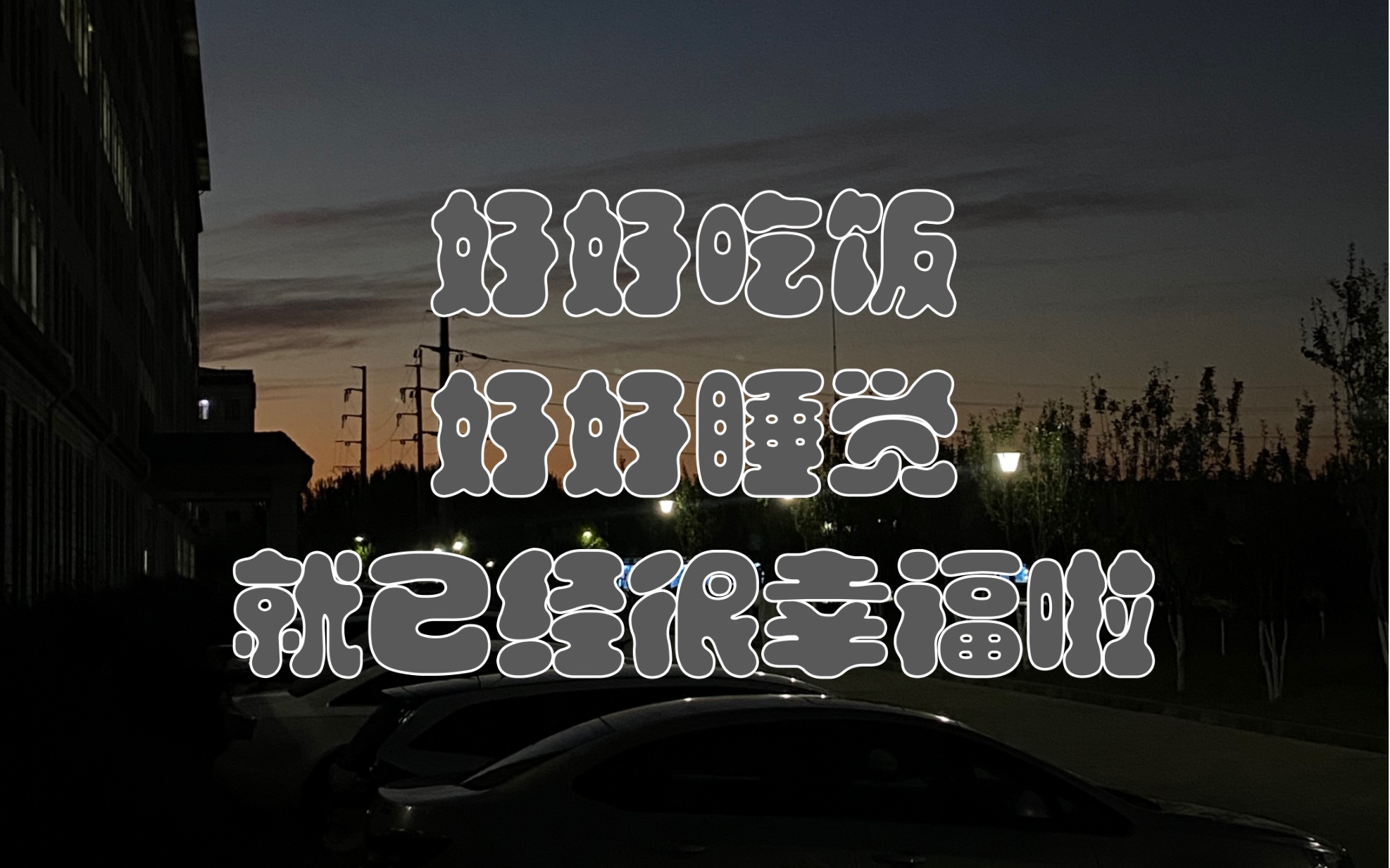 好好吃饭,好好睡觉,就很幸福.