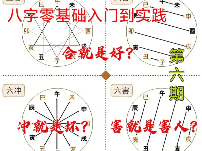 四柱八字零基础入门到实践——吕氏八字(第六节、刑冲合害的问题)哔哩哔哩bilibili