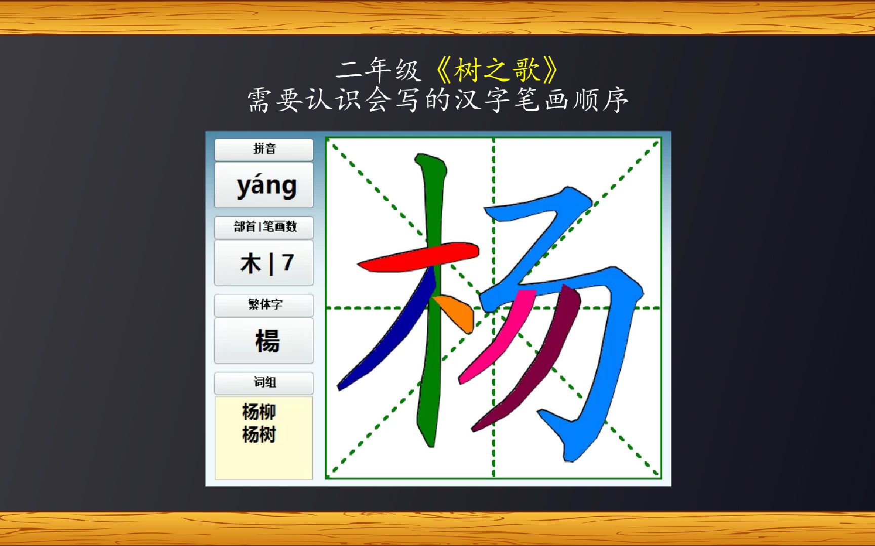 二年级《树之歌》需要认识和会写的汉字笔画顺序哔哩哔哩bilibili