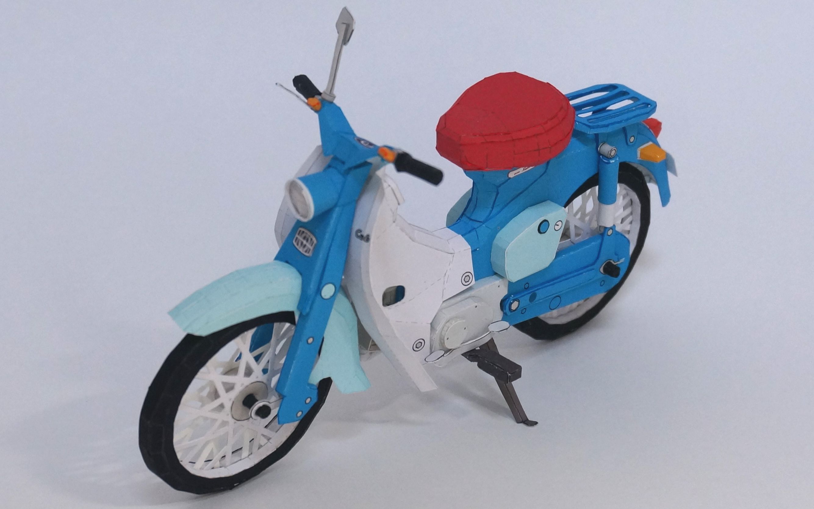 hondac100本田摩托车纸模型制作过程