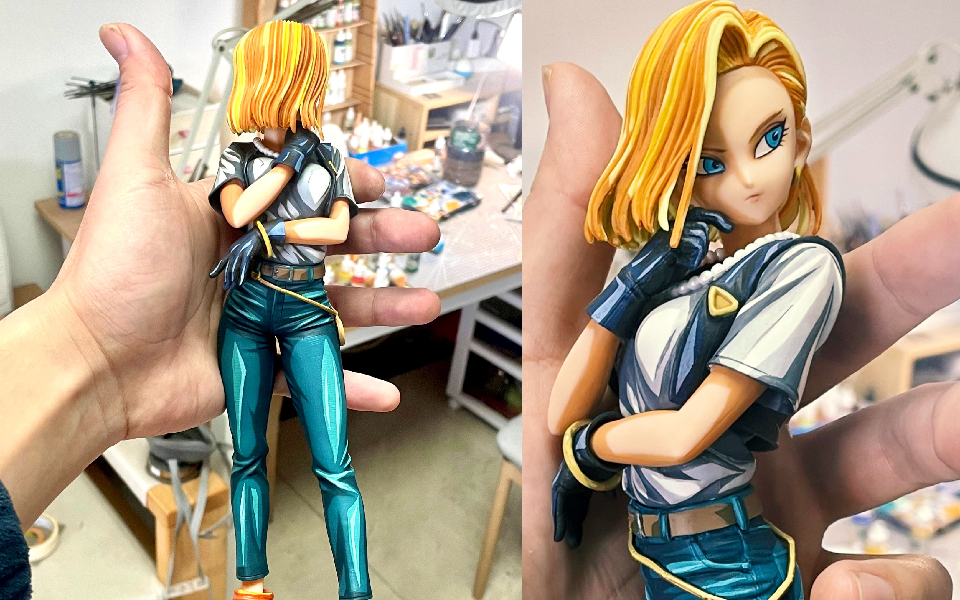 【涂装教程】其实是半个化妆视频,人造人18号二次元涂装过程