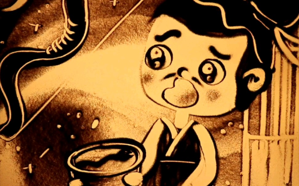 杯弓蛇影〕校园成语故事沙画丨儿童沙画教学课件丨魔手沙画师