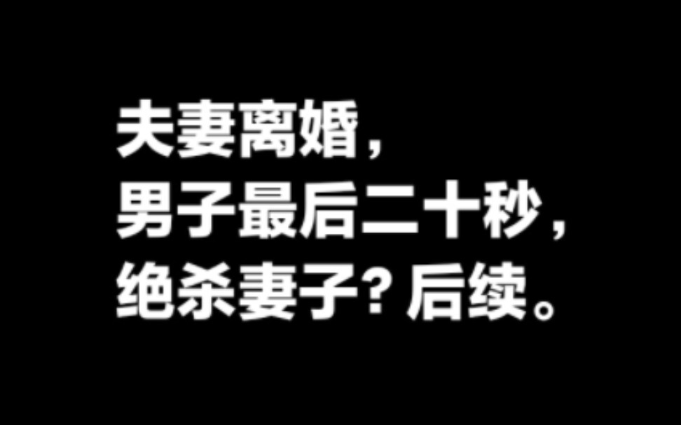 夫妻离婚,男子最后二十秒反击妻子?后续.女方抚养费自理.哔哩哔哩bilibili