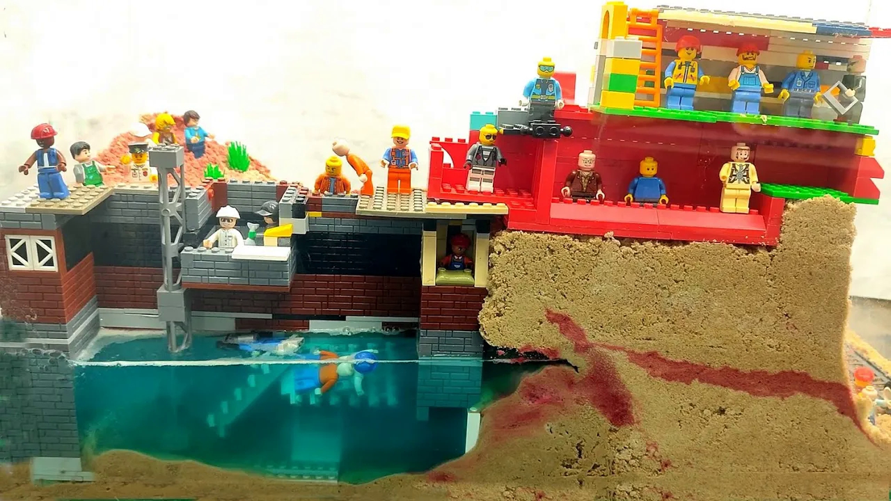 乐高大坝决口实验69 #乐高 #玩具 #玩具乐园
