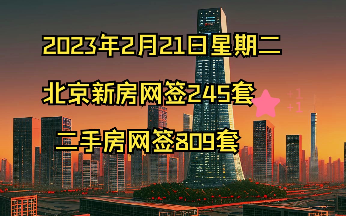 [图]2023年2月21日北京新房网签245套