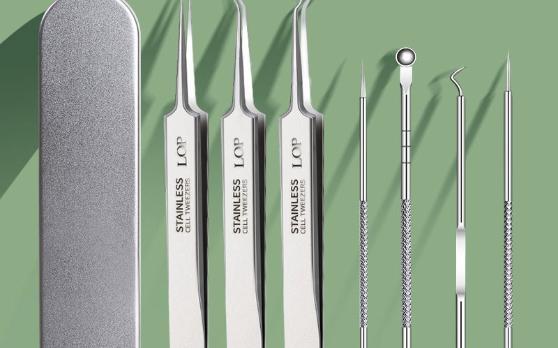 券】粉刺针去黑头细胞夹套装祛痘暗疮针镊子精准粉刺夹挤痘痘工具神器