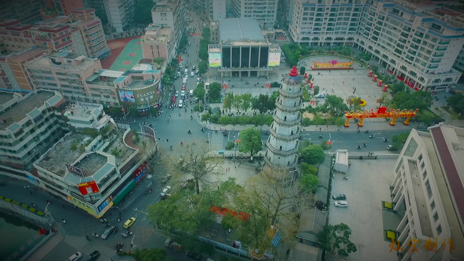 潮阳文光塔航拍,潮汕人来看看.