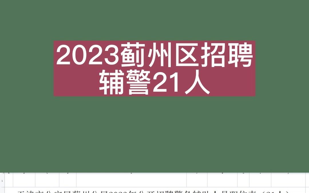 2023蓟州区招聘辅警21人!不限专业,待遇5000+!哔哩哔哩bilibili