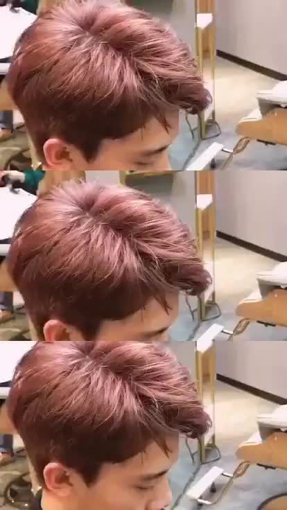 靓仔发型 潮男粉棕系 厦门aiyincoco造型洋洋老师 厦门染发 厦门烫发