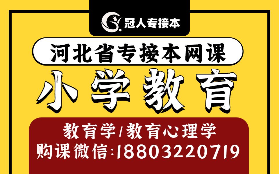 河北专升本 河北专接本 河北专接本小学教育 河北专升本小学教育 河北专接本小学教育网课 河北省专接本资料 冠人教育 专升本教育学教育心理学哔哩哔哩...