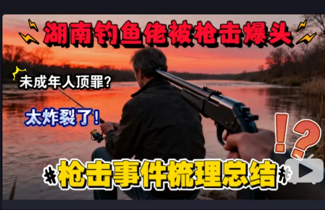 湖南钓鱼佬被枪击爆头!枪手家境富裕!受害者家属拒绝谅解!枪击事件总结!太炸裂了!