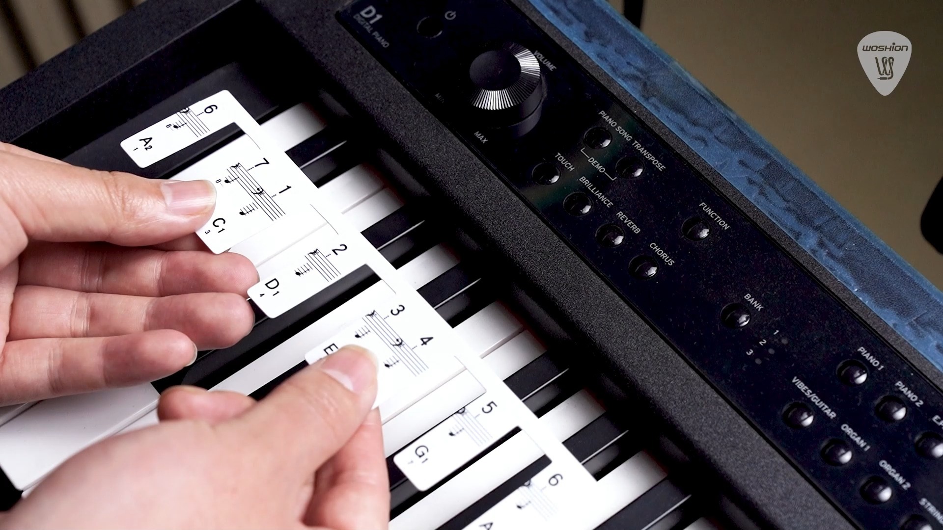 88键钢琴键盘贴纸电子琴电钢琴音标贴免粘贴音符条琴键贴使用教程