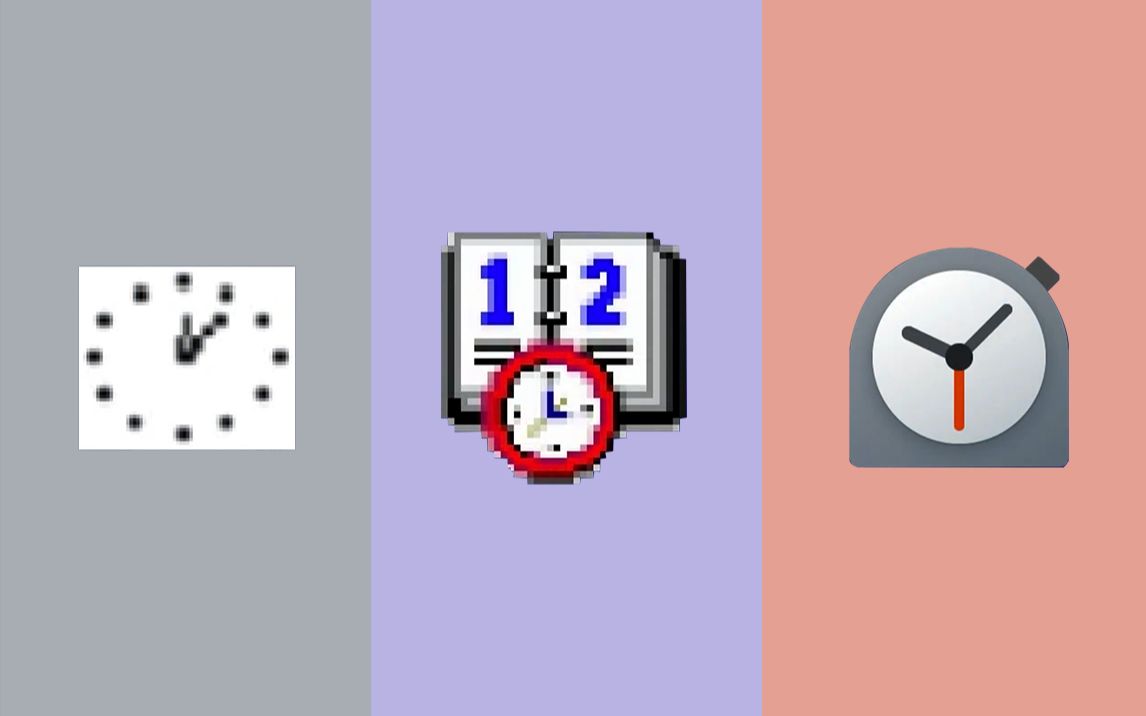 Windows时钟图标经典回顾,有你印象深刻的吗?哔哩哔哩bilibili