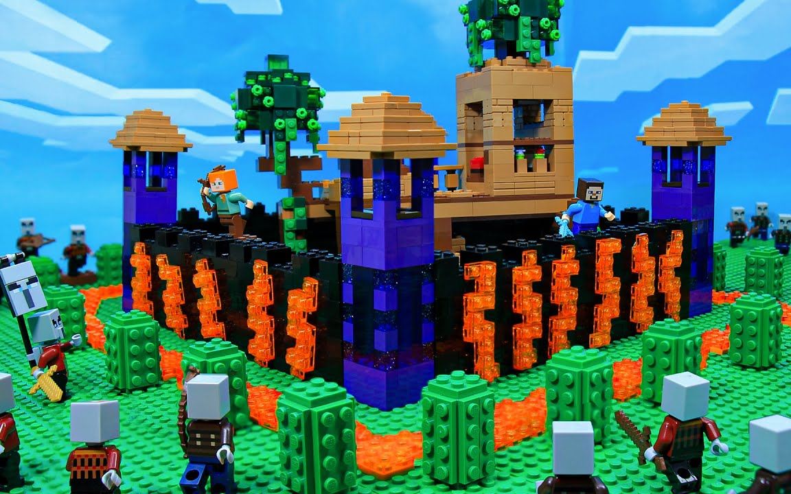 1000名掠夺者 vs 最好的防御住所《乐高minecraft定格动画》[视频作者