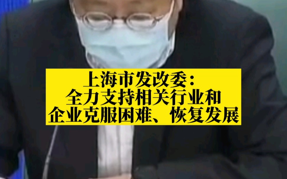 上海市发改委:全力支持相关行业和企业克服困难、恢复发展哔哩哔哩bilibili