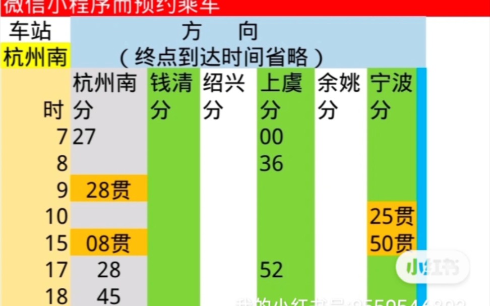 【杭甬城际铁路】简明时刻表哔哩哔哩bilibili