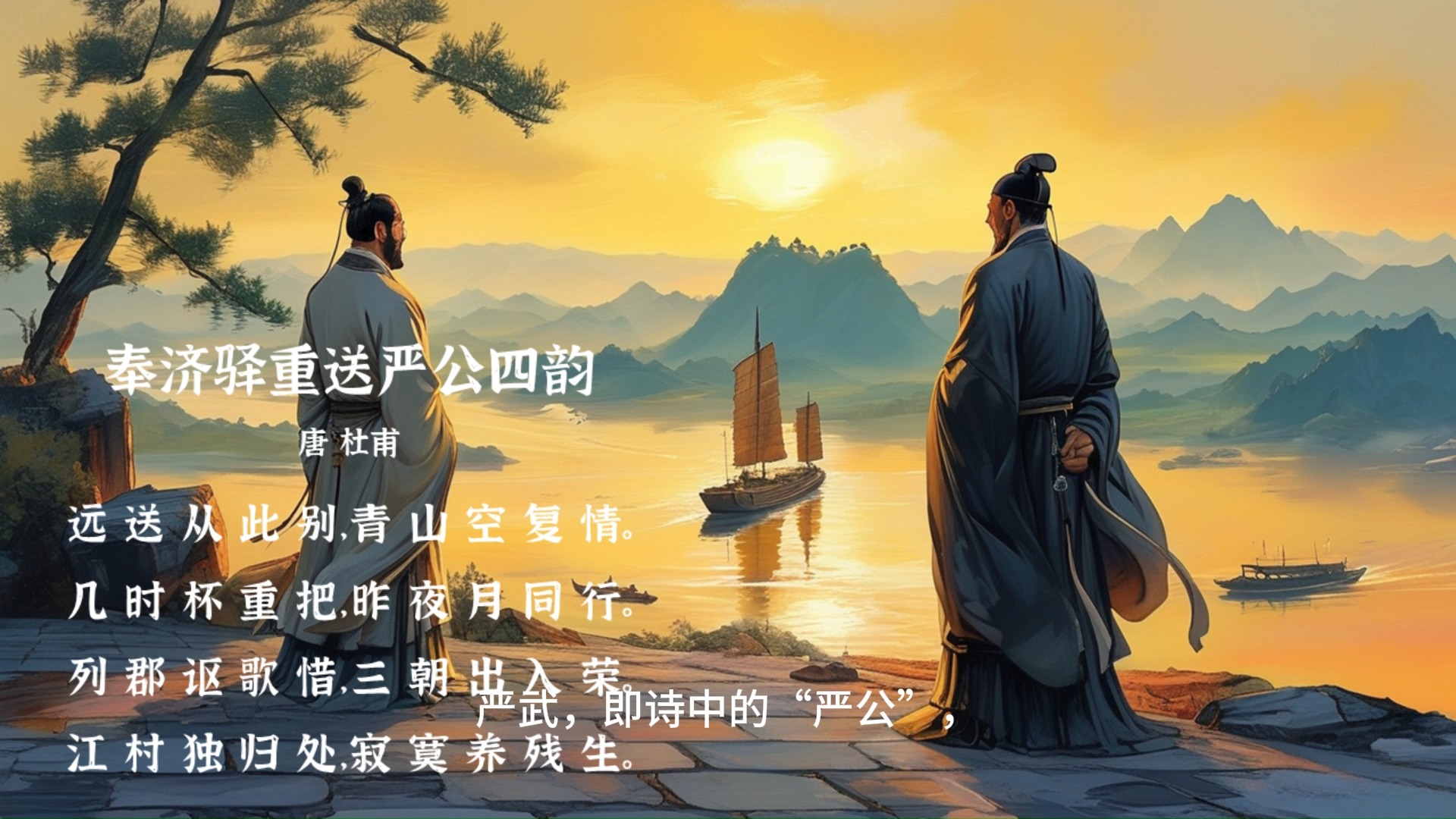 再读《奉济驿重送严公四韵》体会诗人与严武之间的深厚友谊和离别后的