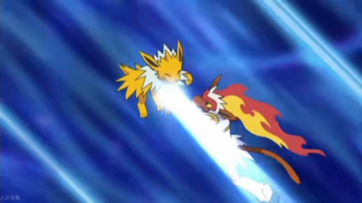 地壳龟&皮卡丘&烈焰猴vs电击魔兽&雷精灵