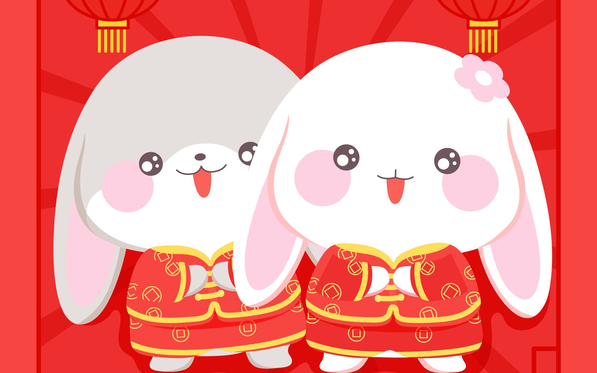 甜兔酱和泥萌兔非你莫属之春节兔年欢庆系列