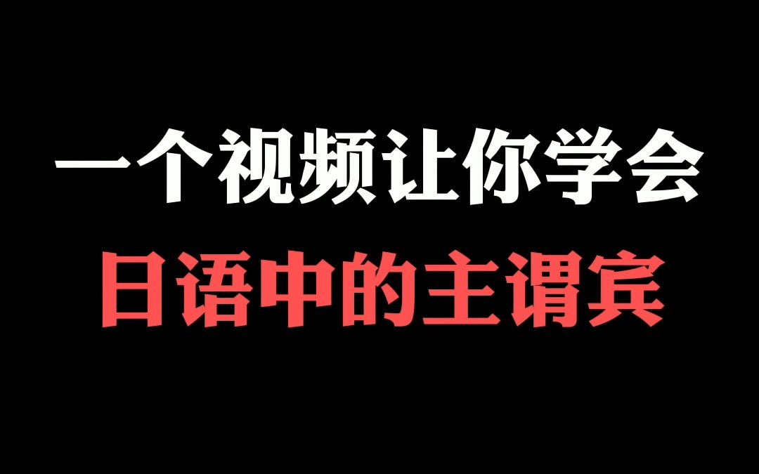 一个视频让你学会日语中的主谓宾!日语萌新建议收藏哔哩哔哩bilibili