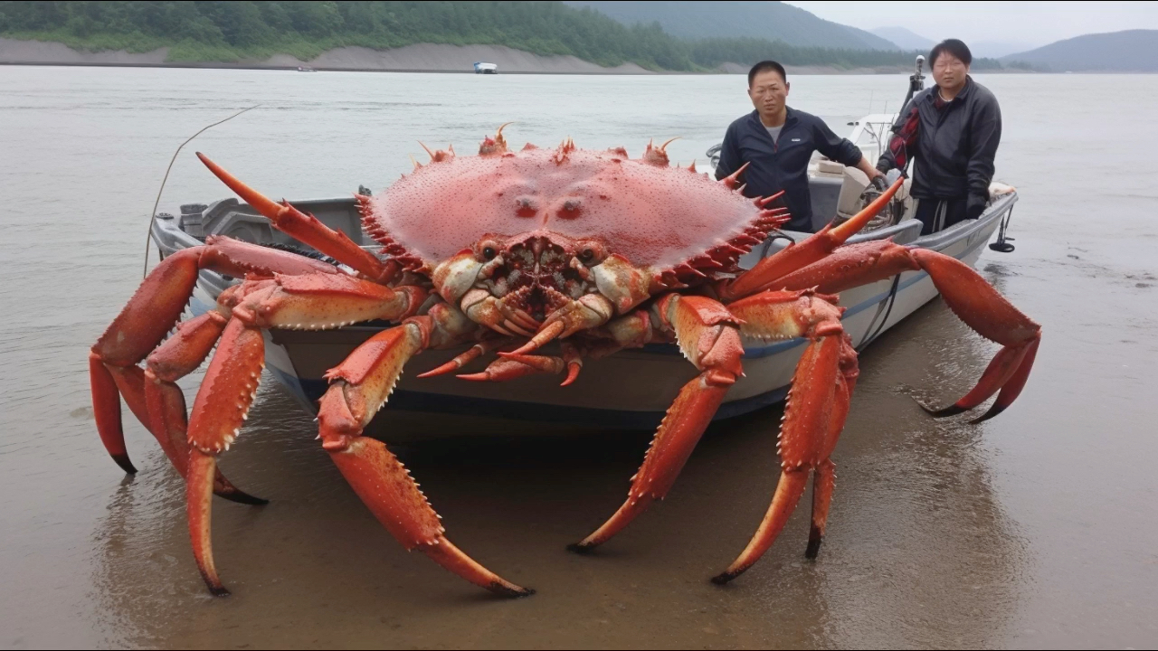 [图]震惊！！日本渔民在日本北海道海域捕获巨型螃蟹，或因核废水排放变异！！！