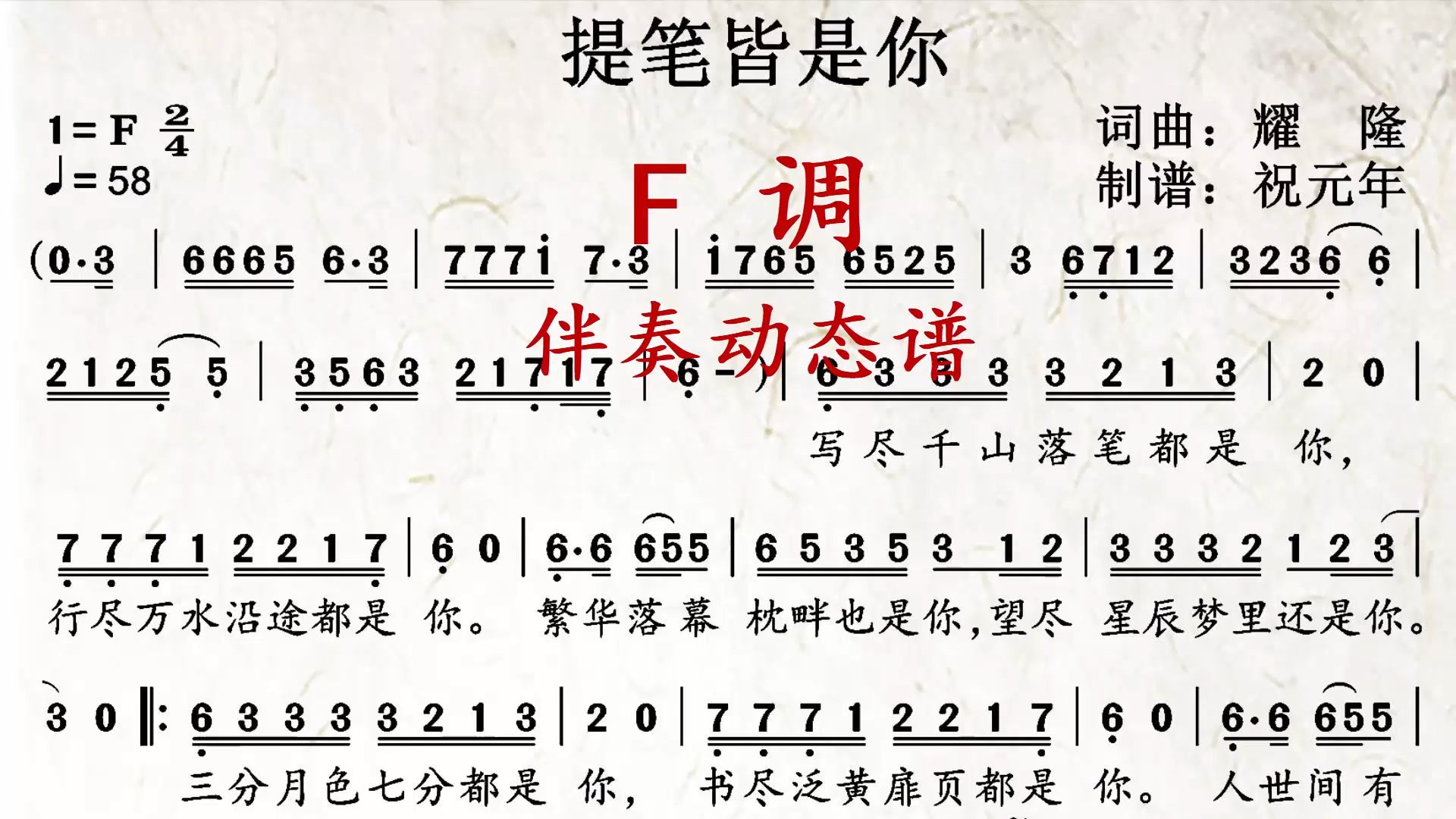 目及皆是你钢琴谱数字图片