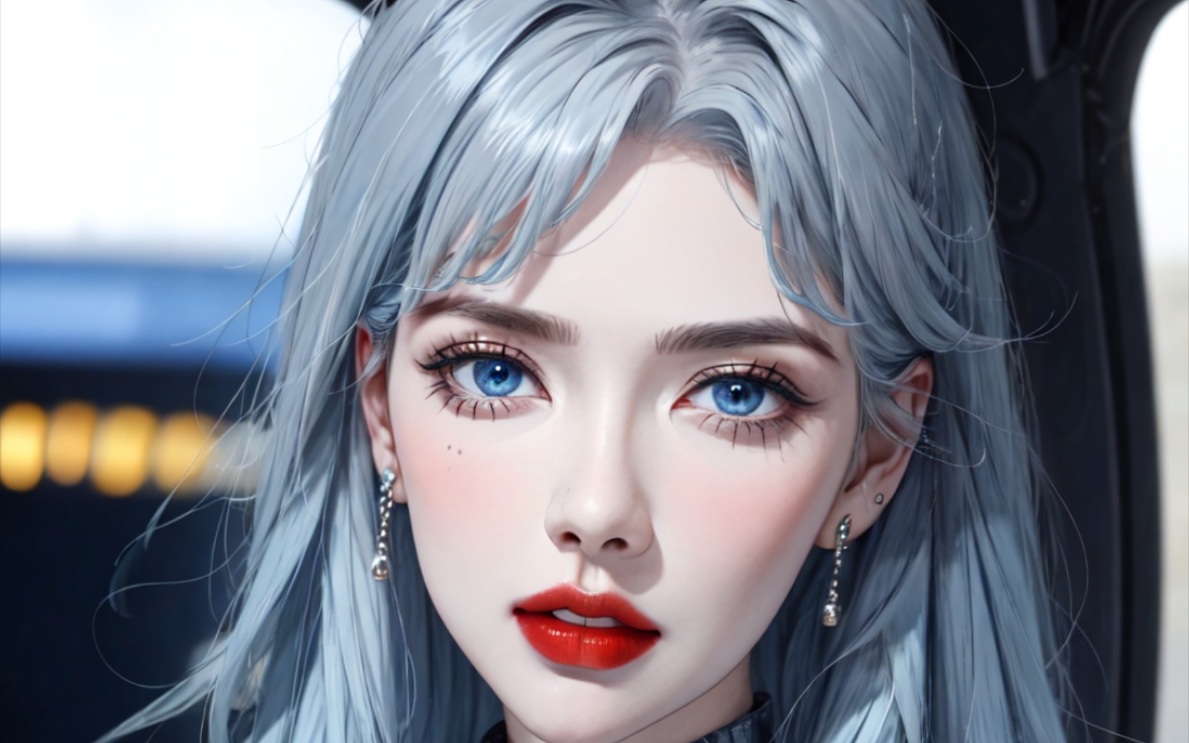 ai绘画 银发女孩