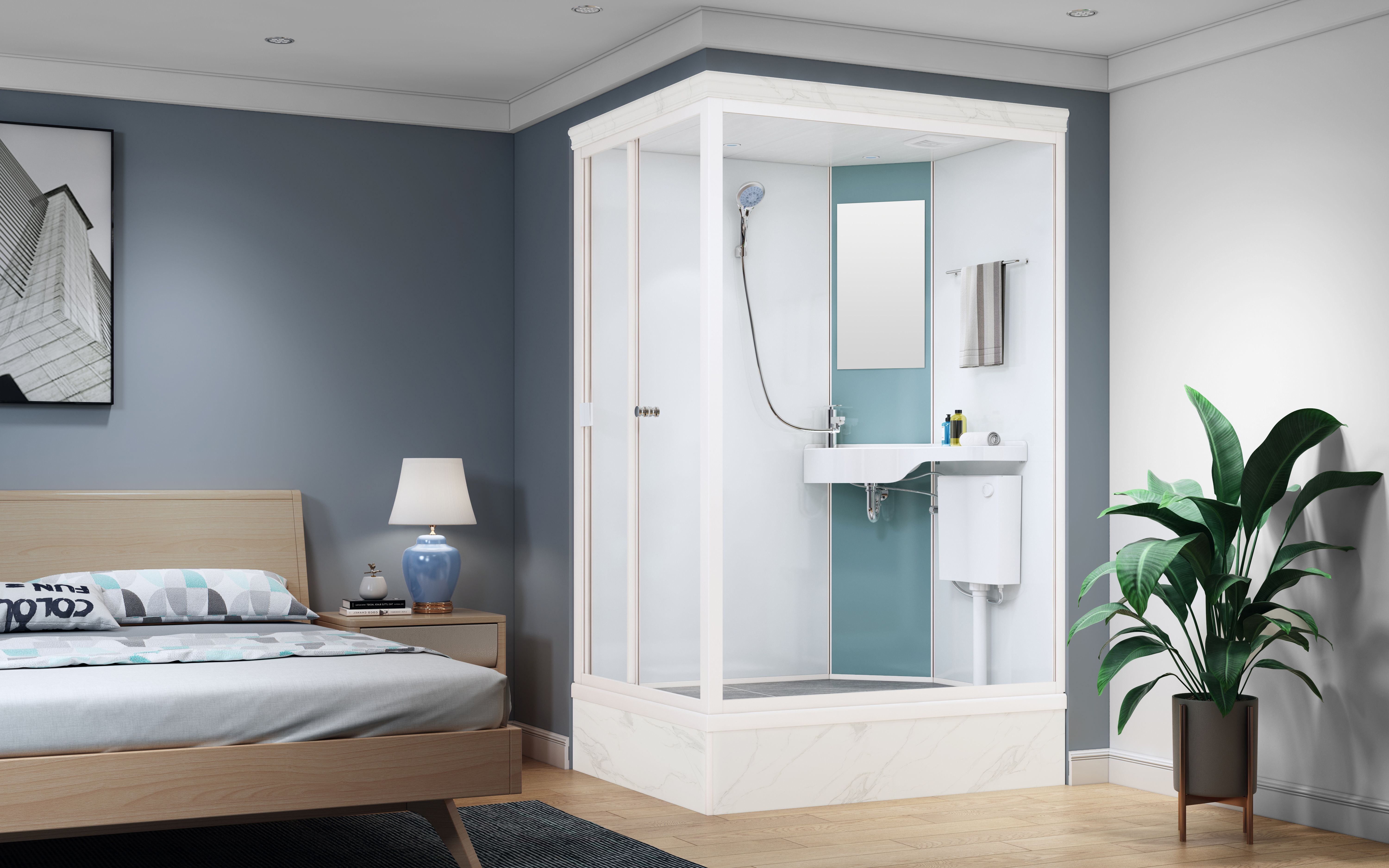 蓝梦卫浴 | 简美669整体卫生间安装视频