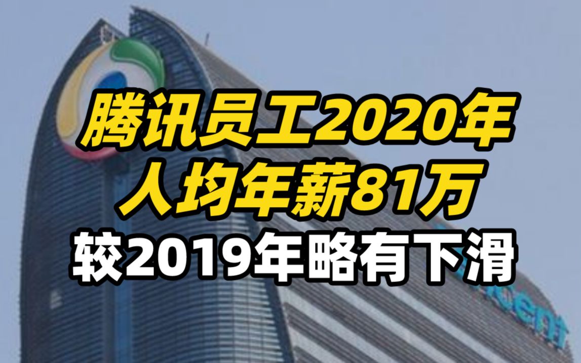 腾讯员工2020年人均年薪81万,较2019年略有下滑哔哩哔哩bilibili