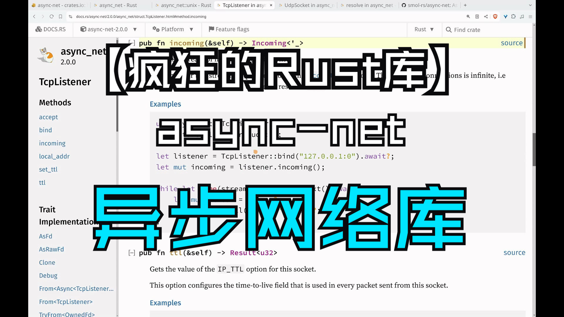 【疯狂的Rust库】asyncnet 异步网络库哔哩哔哩bilibili