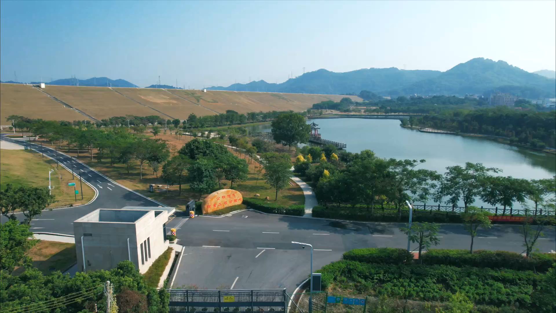 航拍公明水库,深圳库容最大的水库?