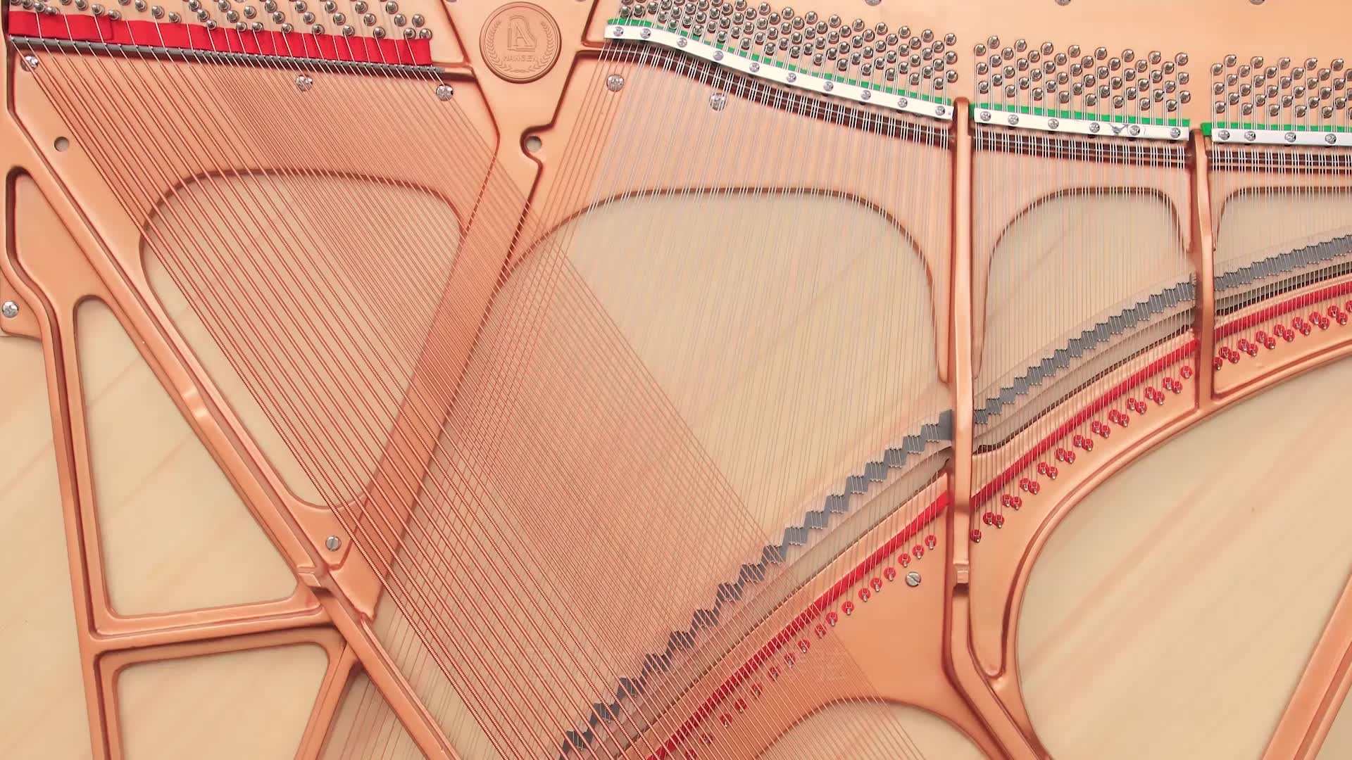 【翰森钢琴】德国进口roslau琴弦,翰森传统整音技术,确保音色纯净.