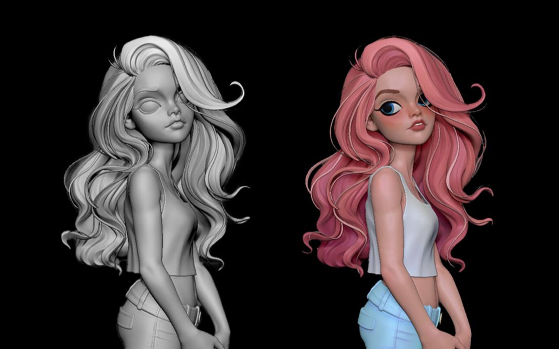 zbrush角色建模迪士尼风格卡通动漫人物建模