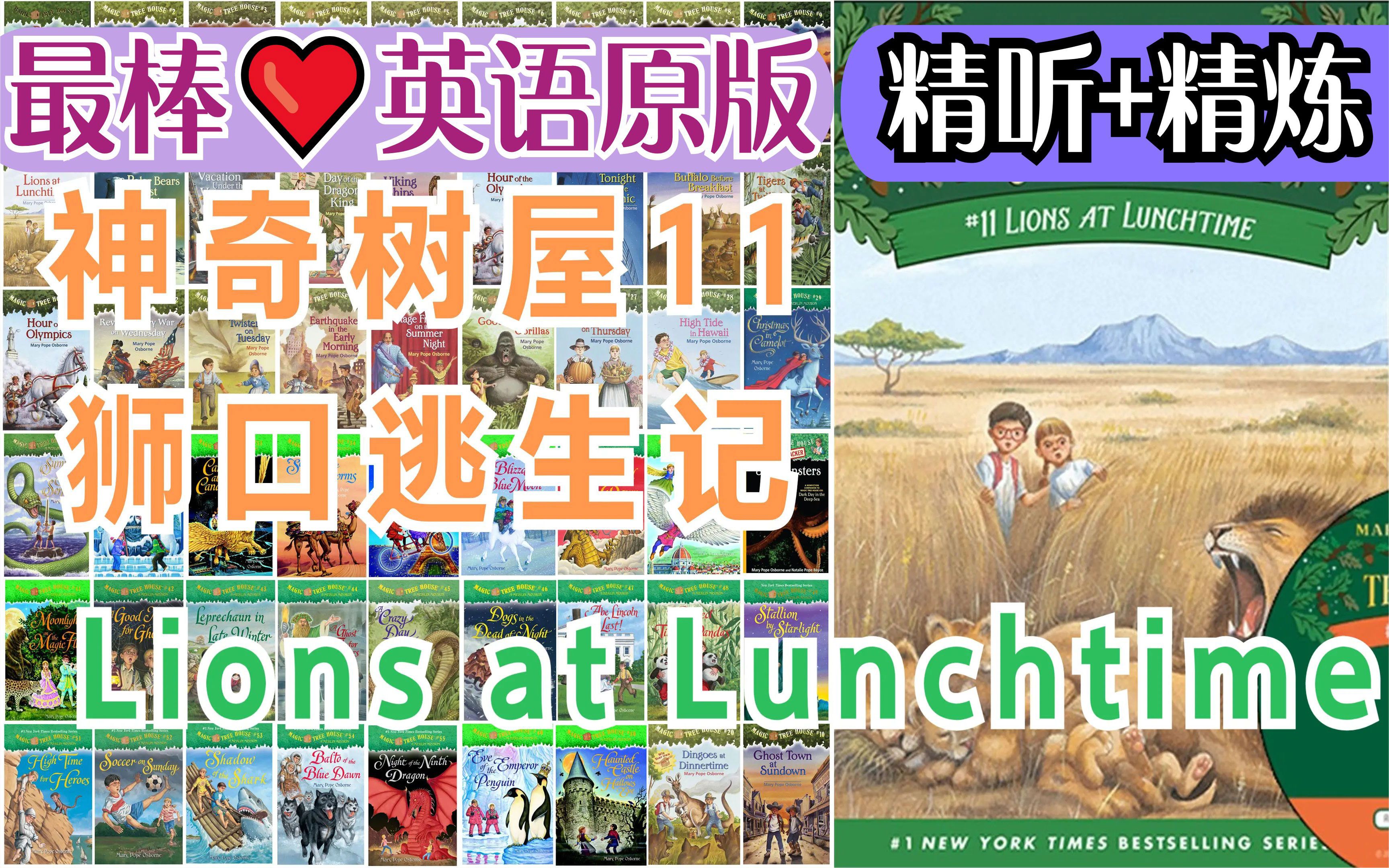 〖最棒ⷨ‹𑨯�Ÿ版〗神奇树屋11:狮口逃生记(全)丨Lions at Lunchtime丨Magic Tree House〖经典章节书〗哔哩哔哩bilibili