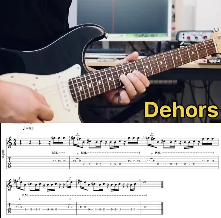 dehors电吉他solo吉他教学前奏一响拾起多少人的回忆百