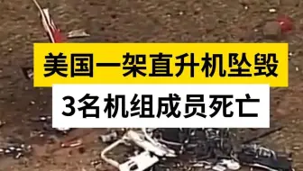 美国一架直升机坠毁 3名机组成员死亡