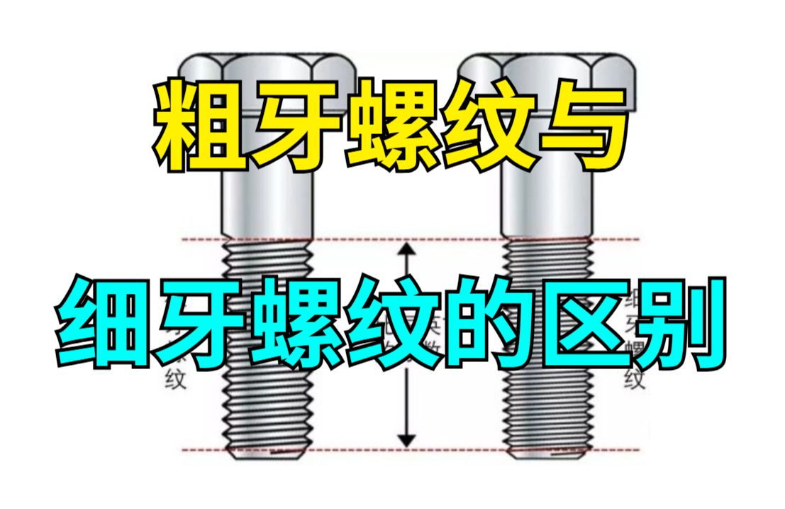 4分钟让你搞懂粗牙螺纹与细牙螺纹的区别!哔哩哔哩bilibili