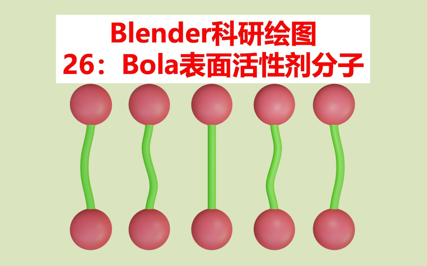 blender科研绘图26:bola型表面活性剂分子
