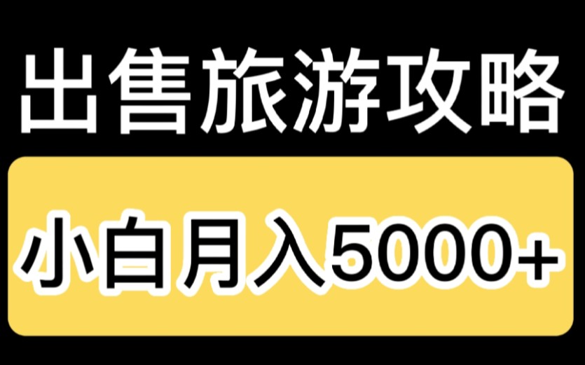 【解密】出售旅游攻略,小白月入5000+哔哩哔哩bilibili