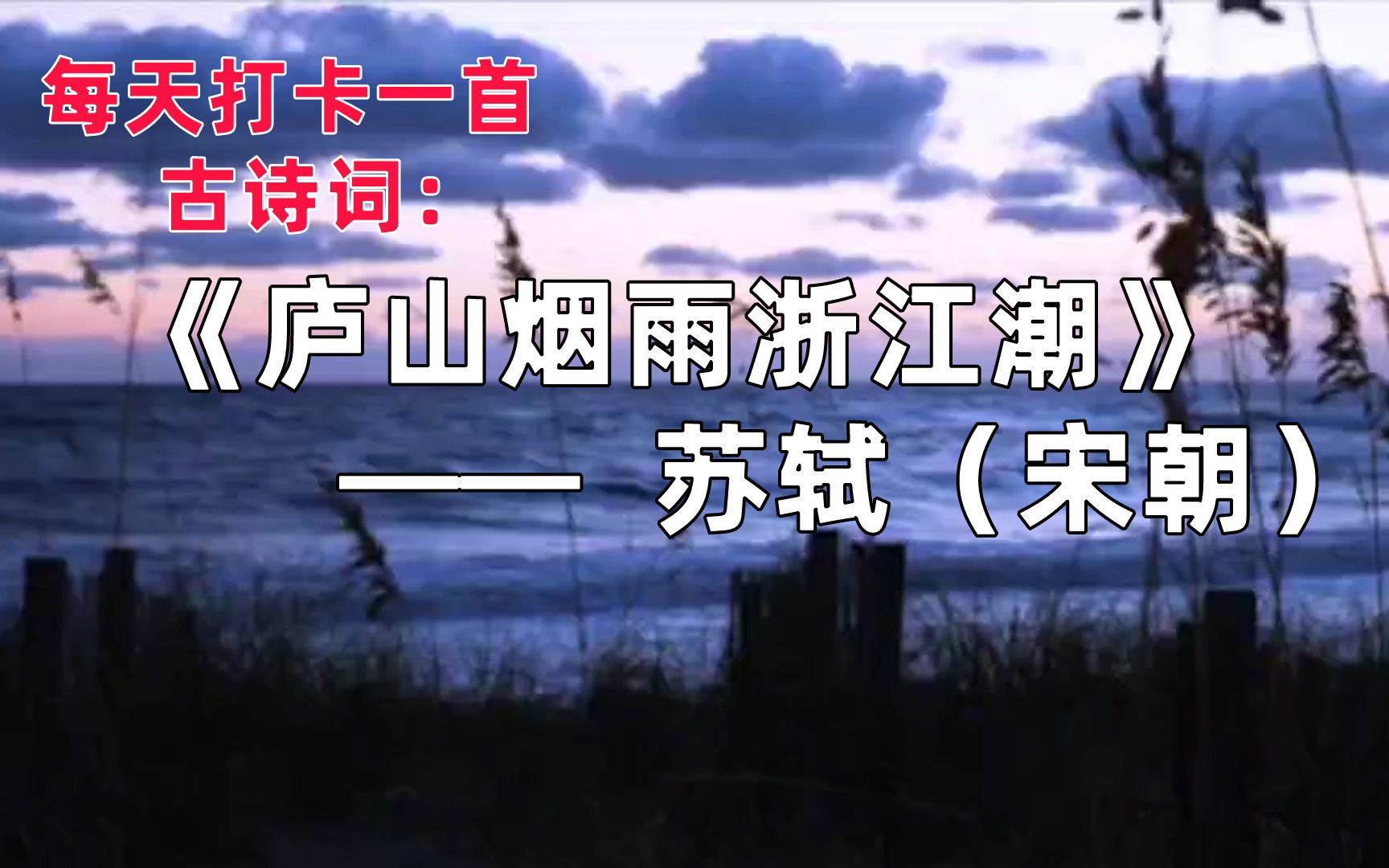 每天打卡一首古诗词:庐山烟雨浙江潮 苏轼(宋朝)