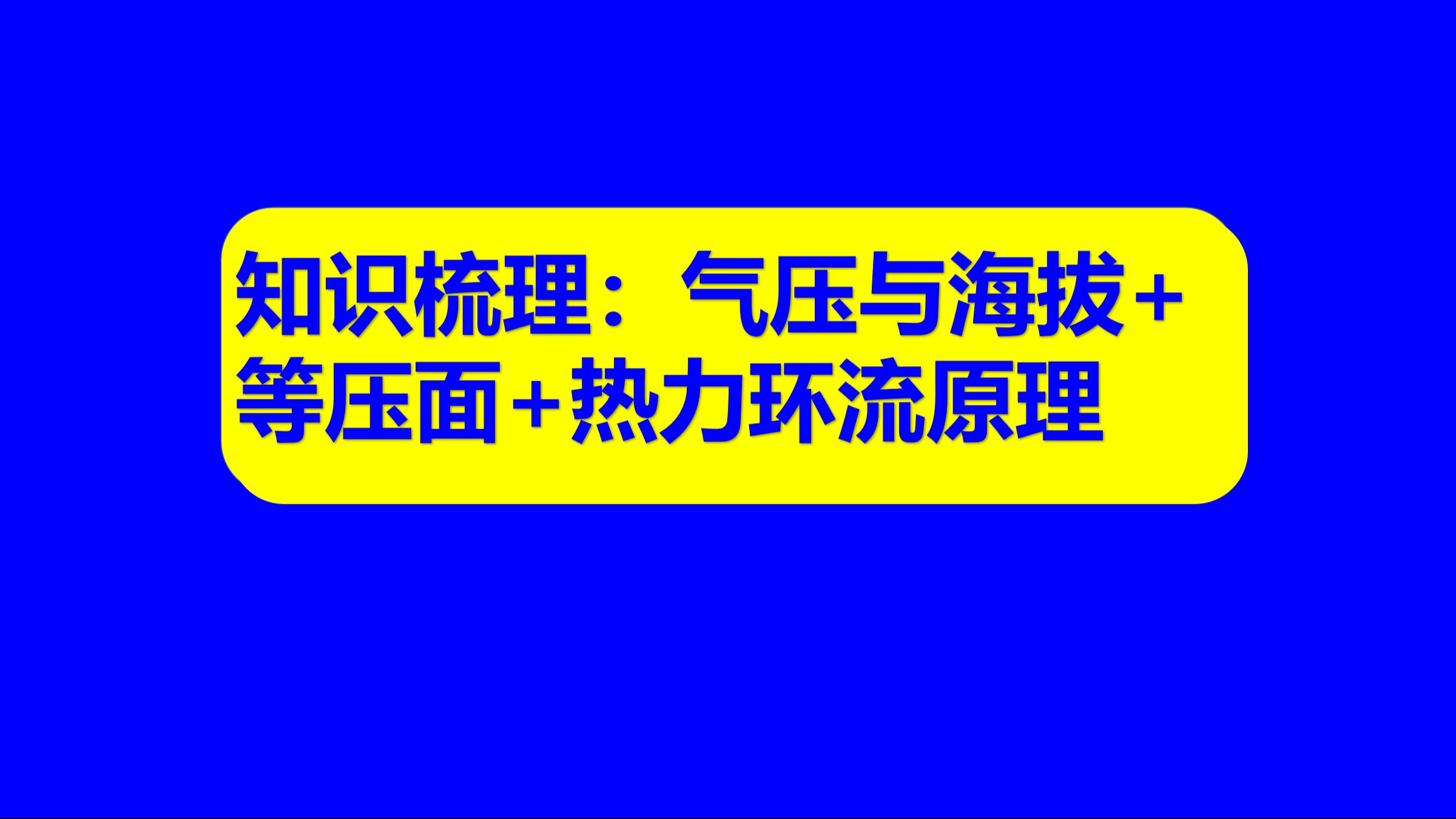 中学地理基础知识34:气压与海拔什么关系?等压面是什么?等压面与热力环流原理有何关系?哔哩哔哩bilibili