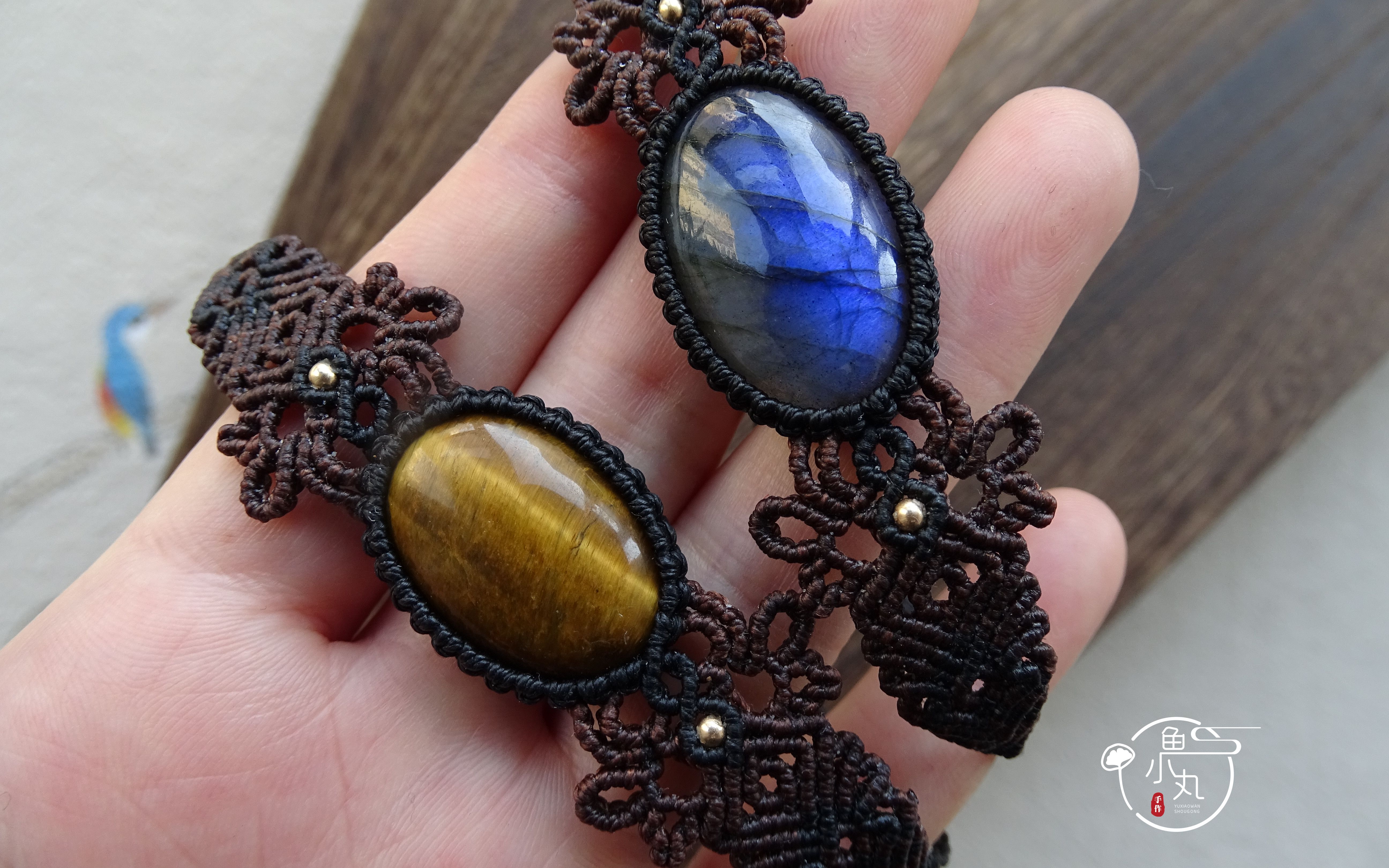 活动  手工编绳macrame包石手链