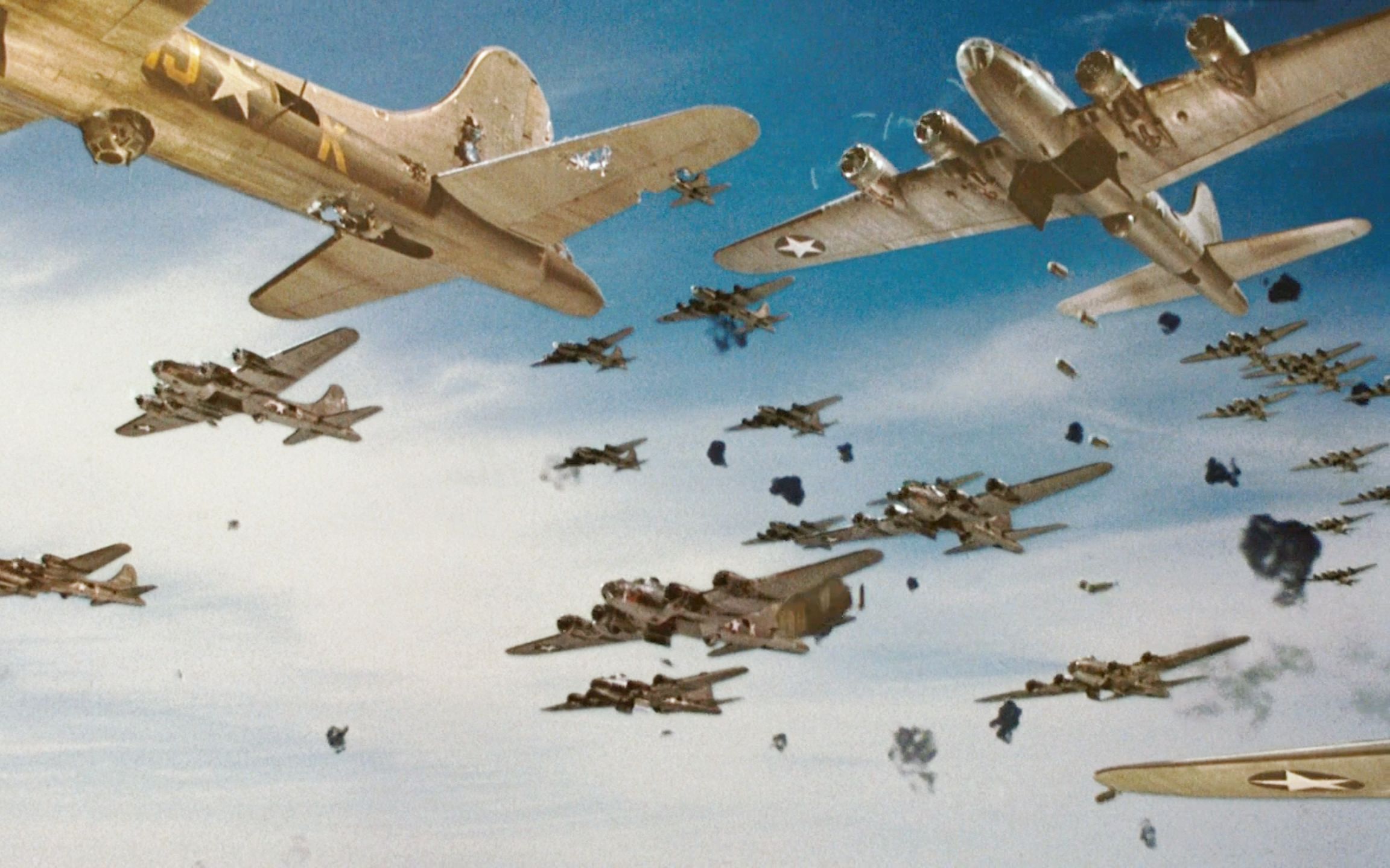 空的电影:德军bf109和fw190紧急升空,看它如何拦截盟军轰炸机_哔哩