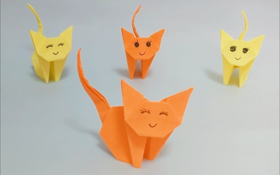 小猫收纳盒折纸教程图片