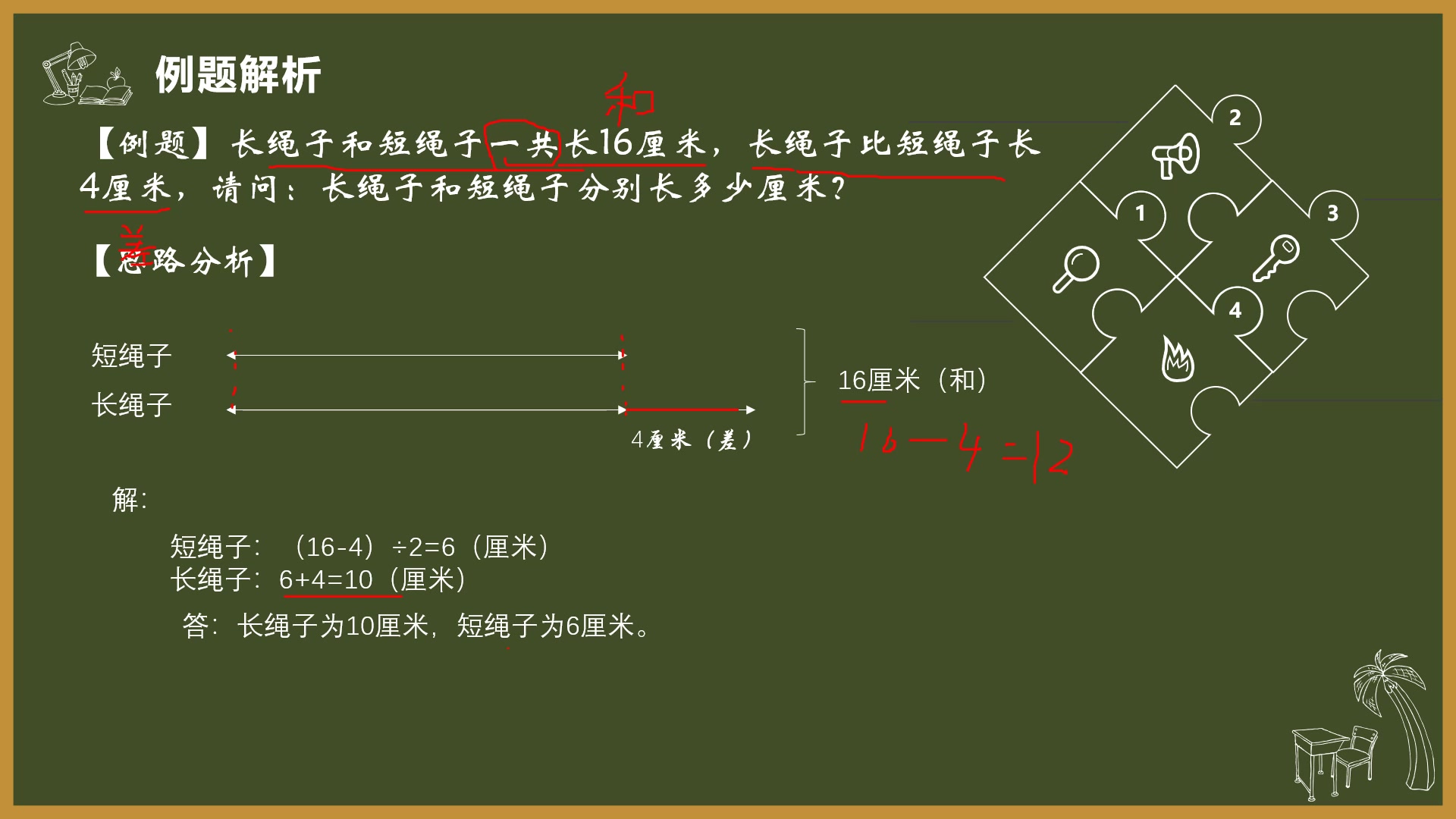 [图]小学三年级奥数题——和差问题