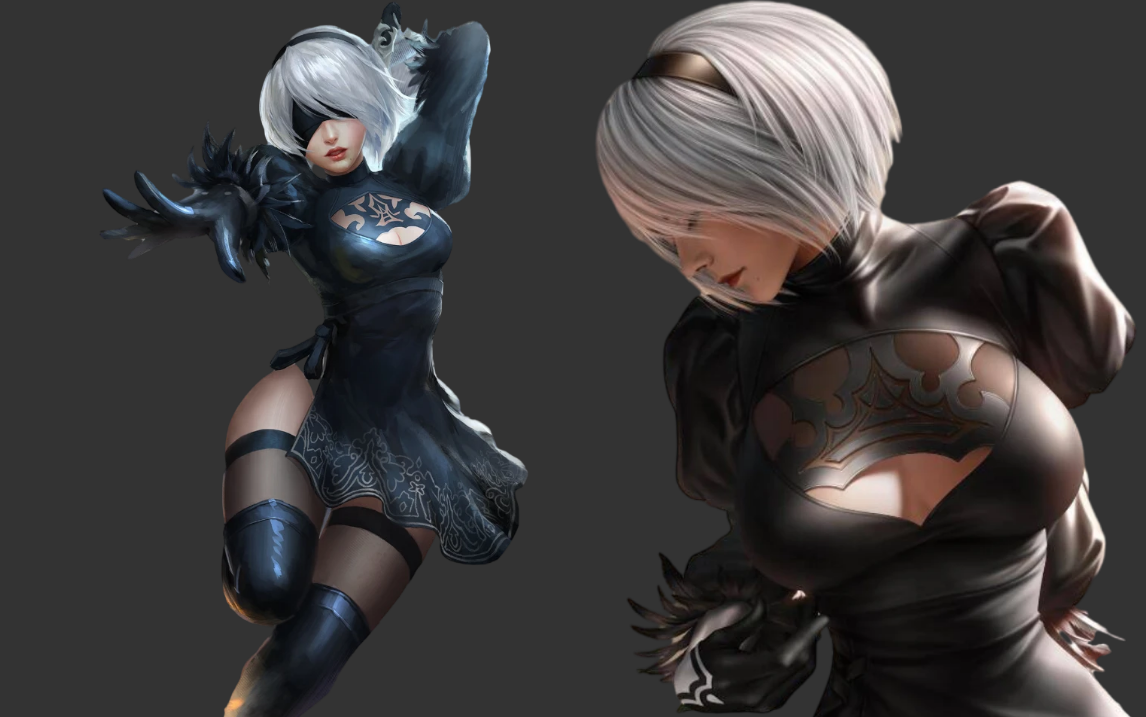 【3d】黑丝绝对领域战斗少女 尼尔机械纪元2b老婆建模 zbrush次世代