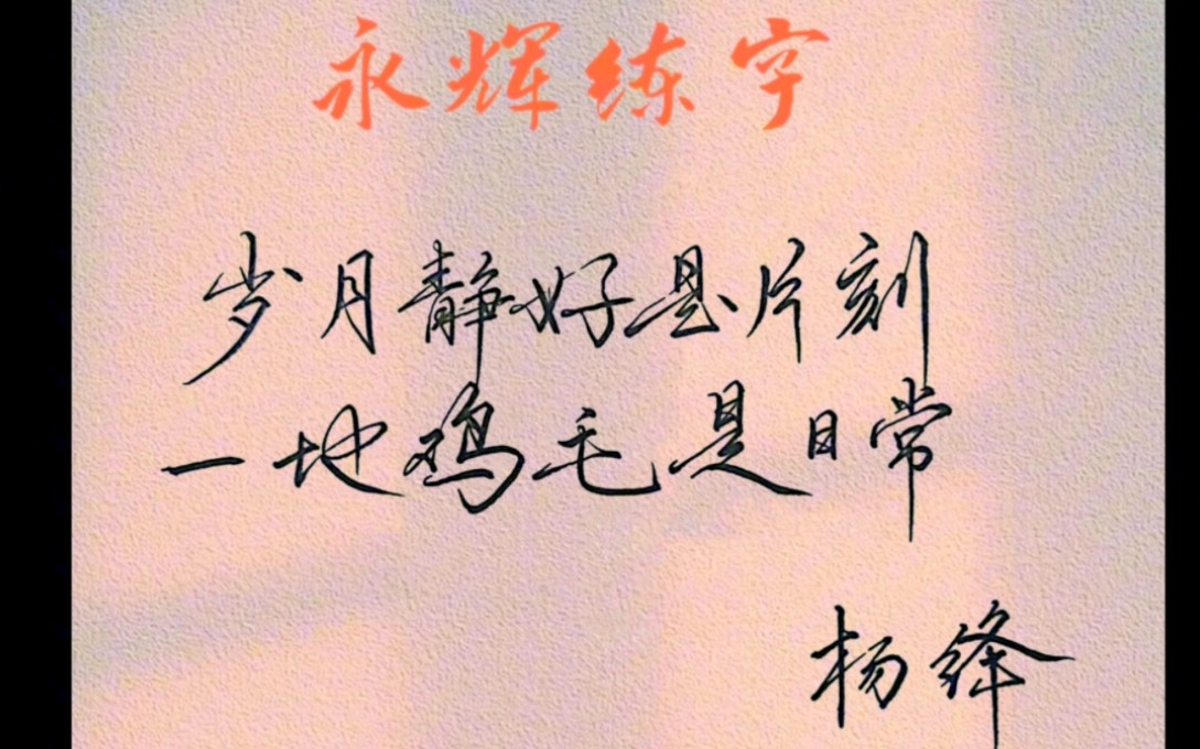 【练字】每日书摘~岁月静好是片刻,一地鸡毛是日常——杨绛
