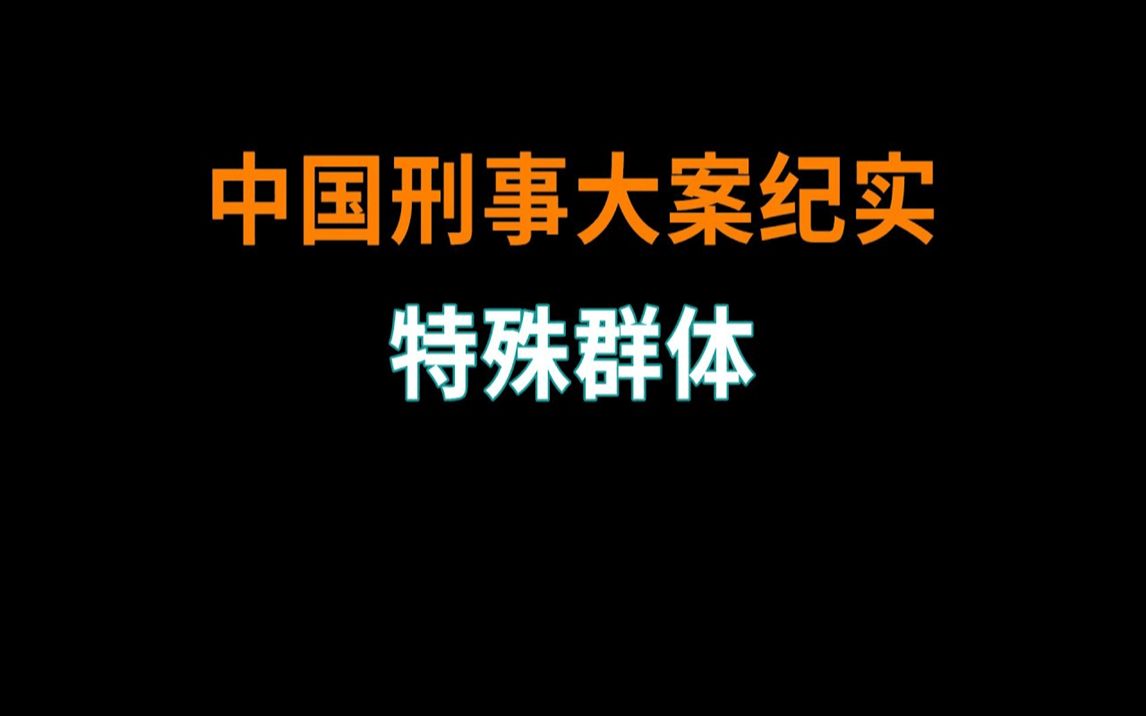 特殊群体  中国刑事大案纪实  刑事案件要案记录哔哩哔哩bilibili